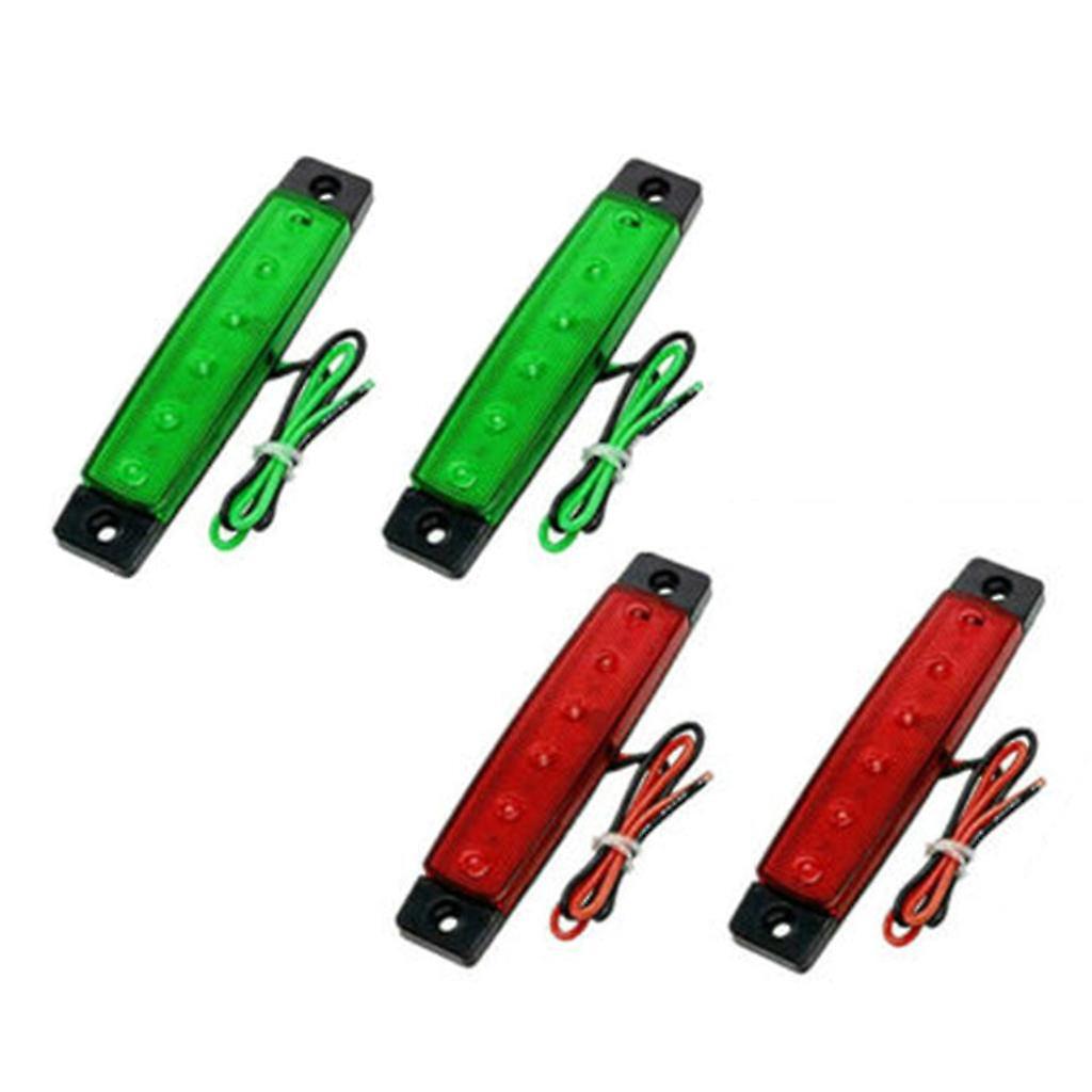 4Pcs Rot Grün Boot Navigation LED Heck Lichter Marine Steuerbord Licht 12V