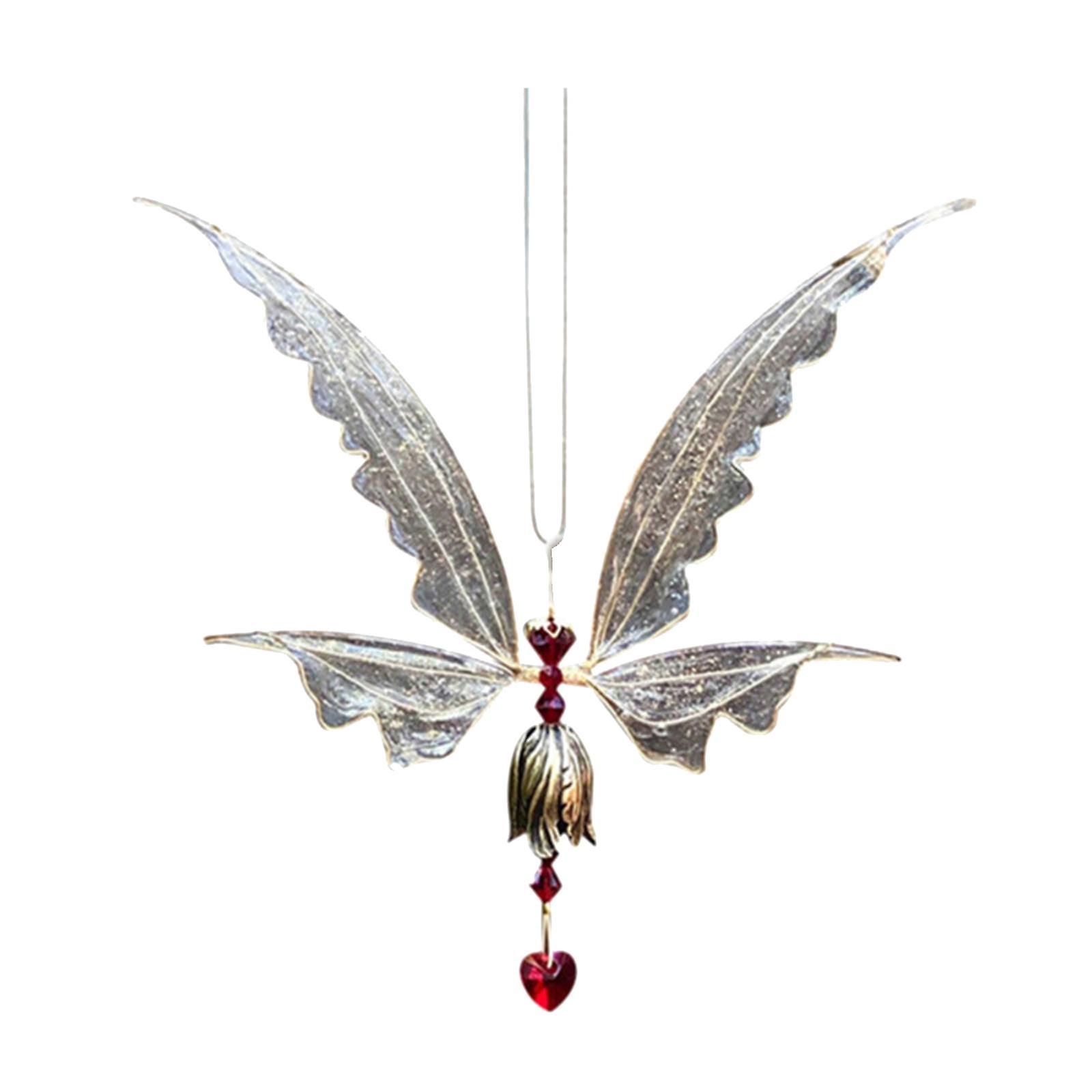 Fairy Wings Crystals   Hanging Window  red