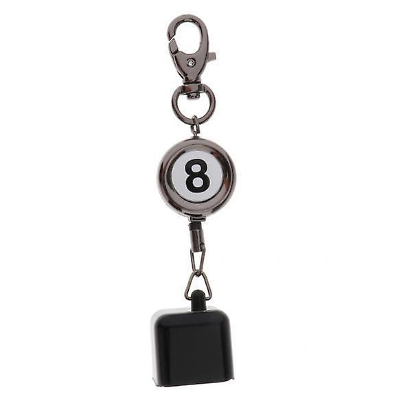 2xBilliards Snooker Pool Cue Chalk Retractable Holder with Number 8 Keychain