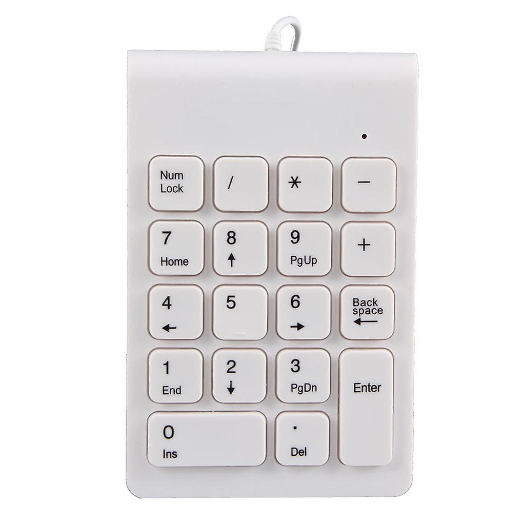Mini USB 18-keys Num Pad Numeric Number Keypad Keyboard for Laptop White