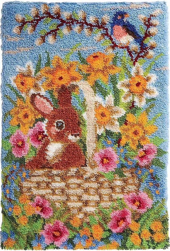 Rabbit In Basket | Rug Making Latch Hooking Kit