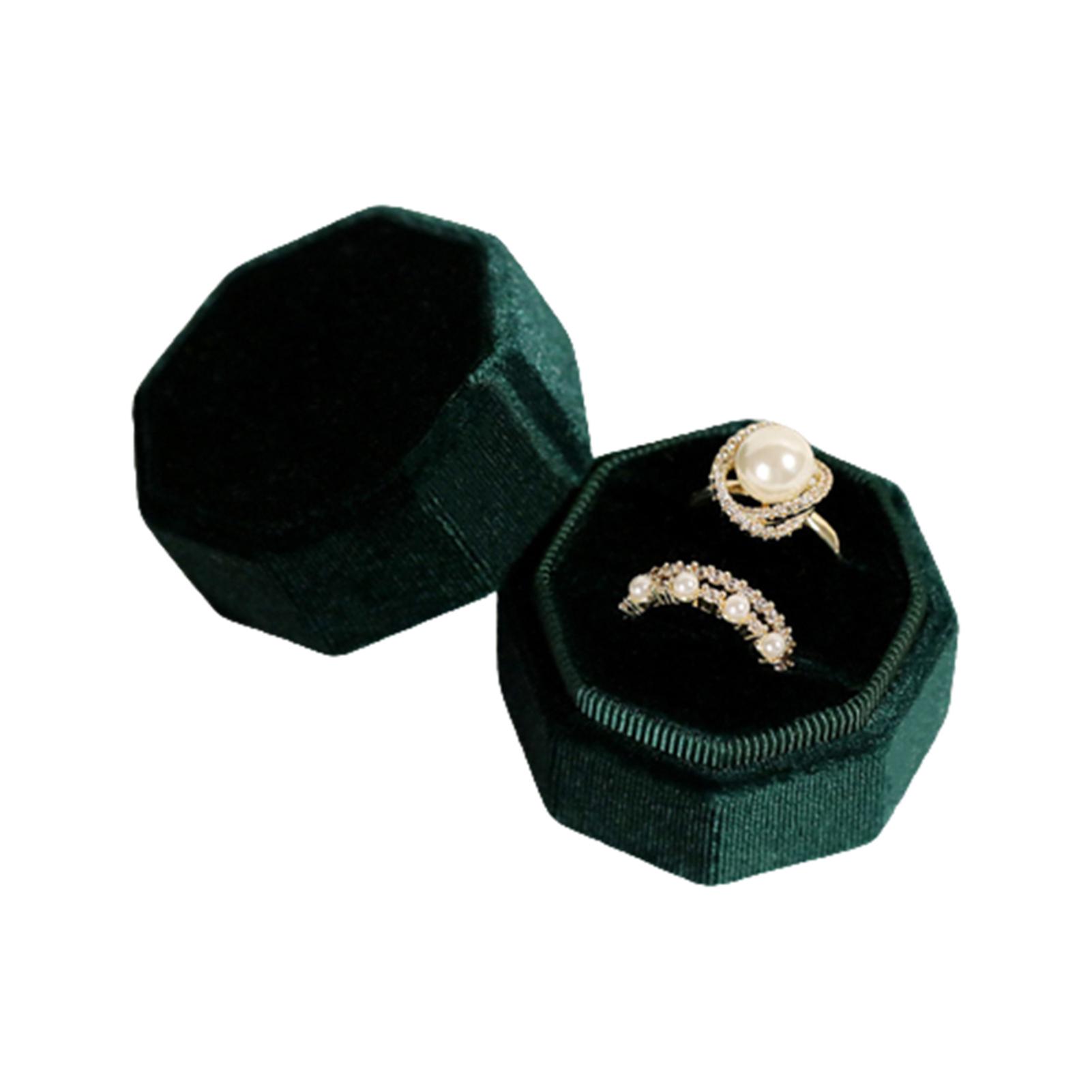 Mode Achteckige Ringe Box Tragbare Eheringe Schmuck Display Box für zu Hause
