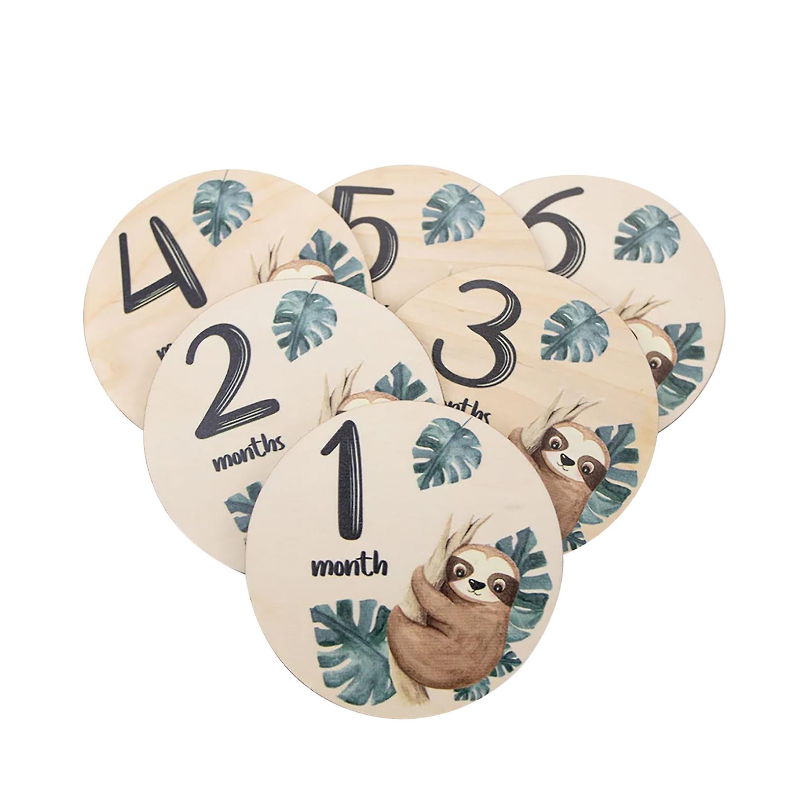 Cartoon Sloth Pattern Milestone Card Clear Printing And Colorfast Milestone Card For Recording A Child's Growth