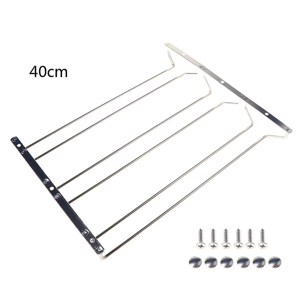 Stemware Racks Wire Hanging Rack Under Cabinet Rustfrit stål Vinglasreol