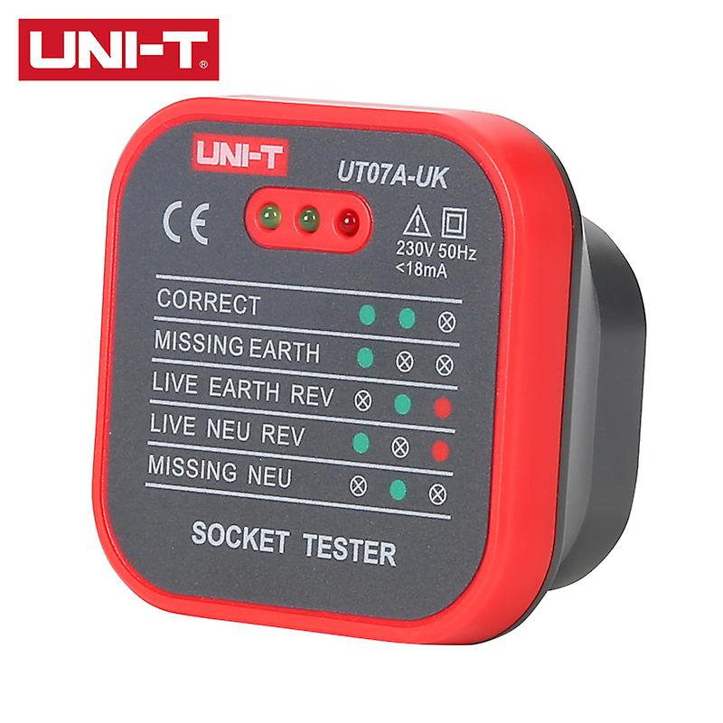 Uni-t Ut07a-uk Socket Tester Phase Power Polarity Detector Ground Zero Neutral Firewire Socket Electroscope Leakage