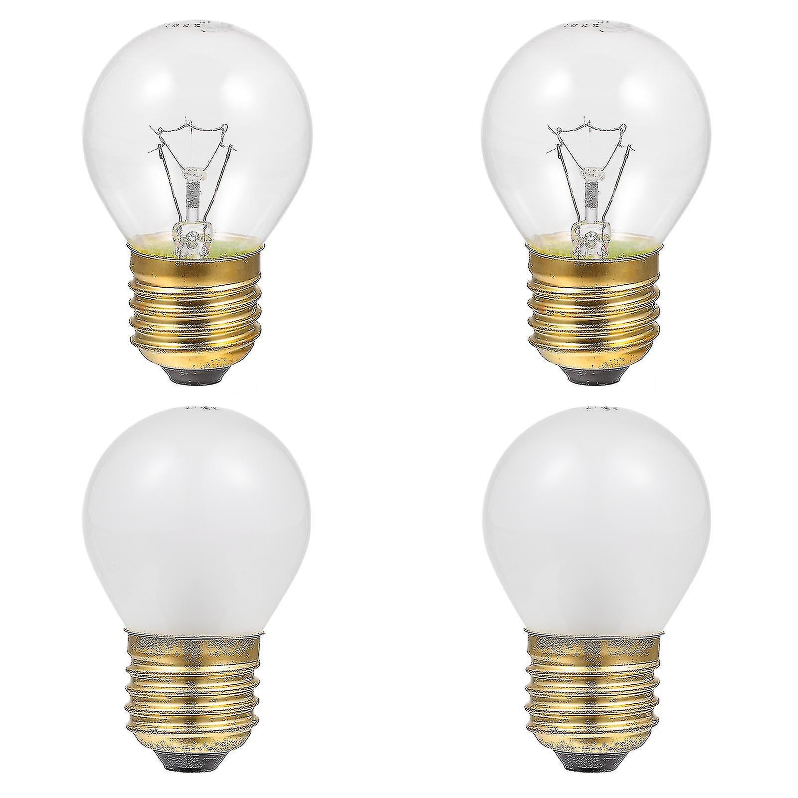 4pcs E27 Base Oven Bulb High Temperature Resistant Tungsten 40w Light Bulb2 Frosted + 2 Transparent