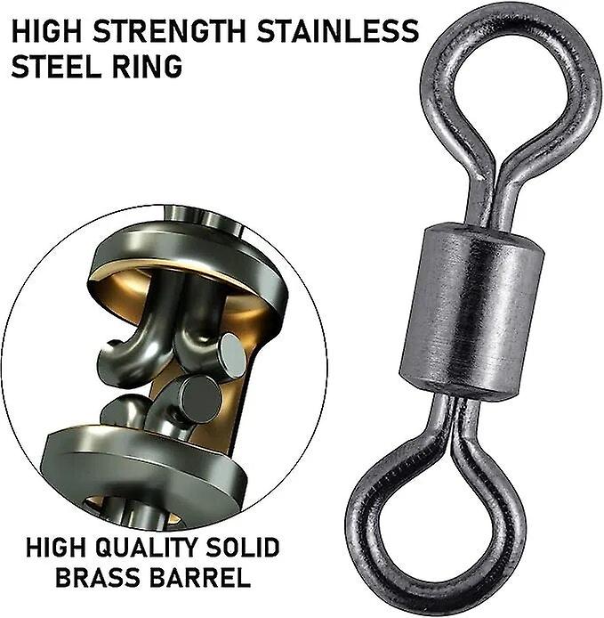 50 / 100 Pcs Rolamento Giratório Conector de Pesca Aço Inoxidável Carpa Acessórios de Pesca Snap Anzol Isca Anel Sólido Giratório Tackle