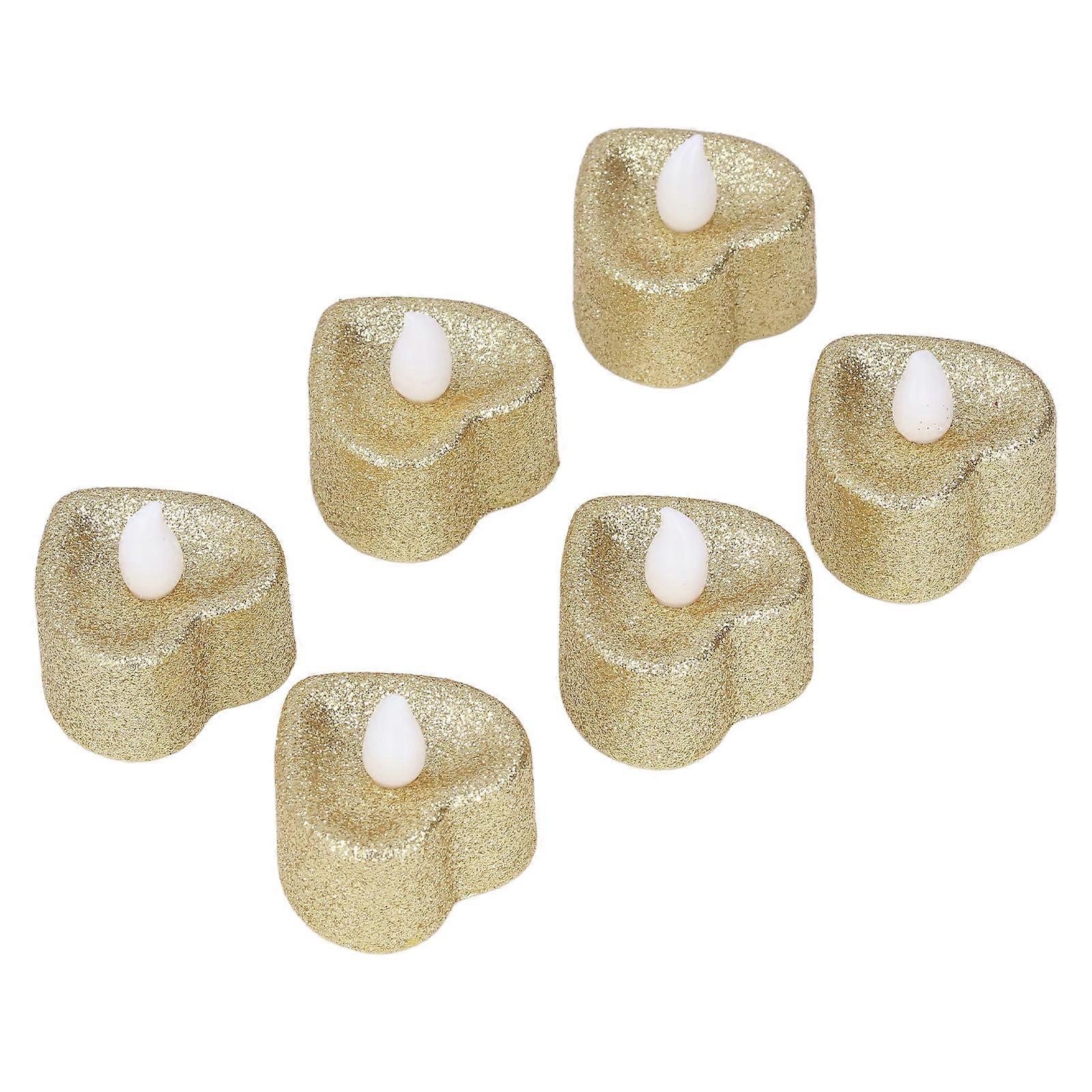 6PCS Coeur Bougie Lumière Coeur En Forme De Coeur Design De L’environnement Fine Exécution LED Bougie Lumière