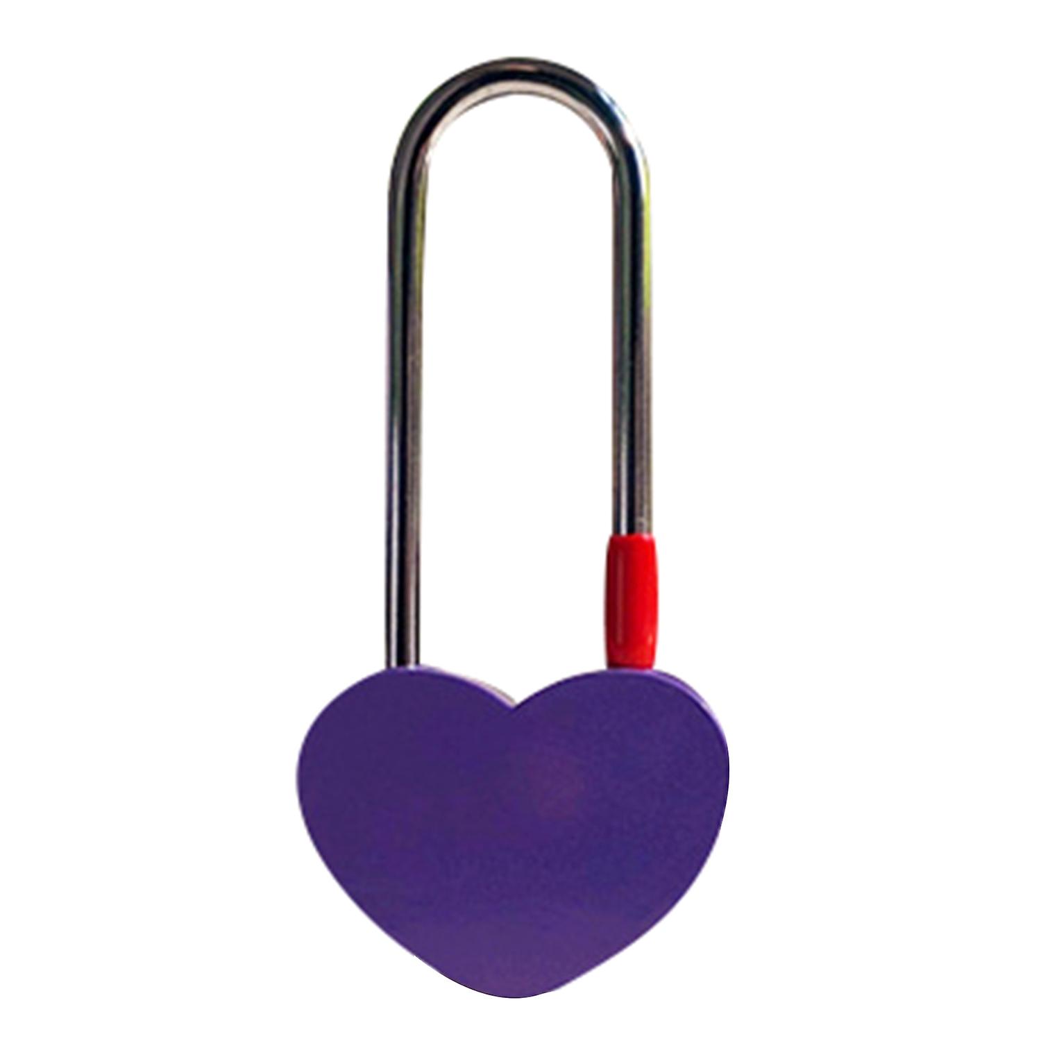 ZHOUBA Fashion Heart Lock Solid Color Wear-resistant Compact Wishing Padlock for Couple