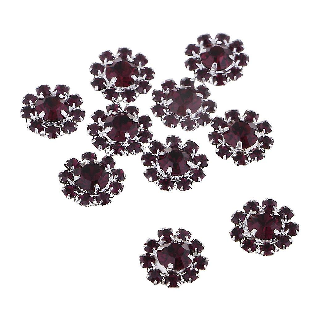 10 Pcs Flatback Flower Embellishments Flat Back Buttons for Crafts Wine Red