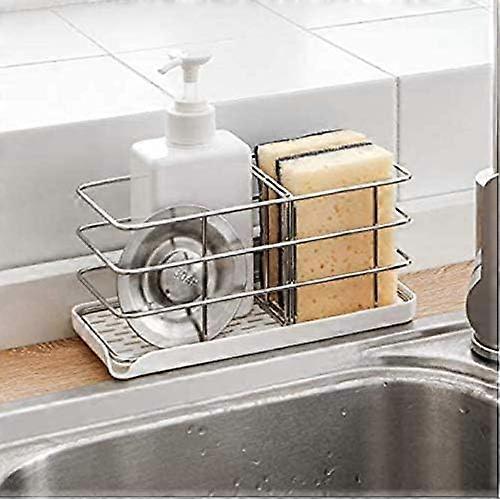 Multifunctional kitchen sink sponge rack sink storage box tableware drain plate adjustable hanging plate