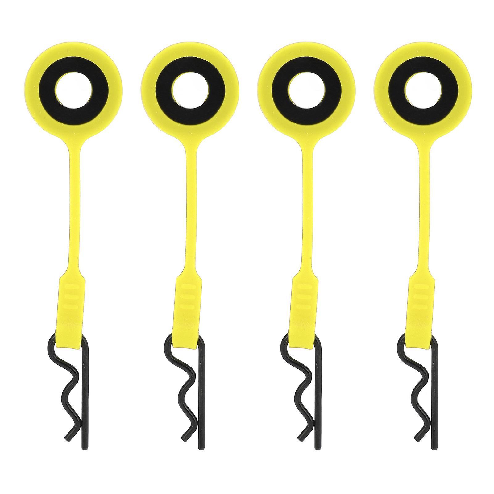 4PCS RC Body Clips Pins RC Car Shell Body Fixed Clips Retainer Silicone Metal Universal for 1/10 Model CarYellow