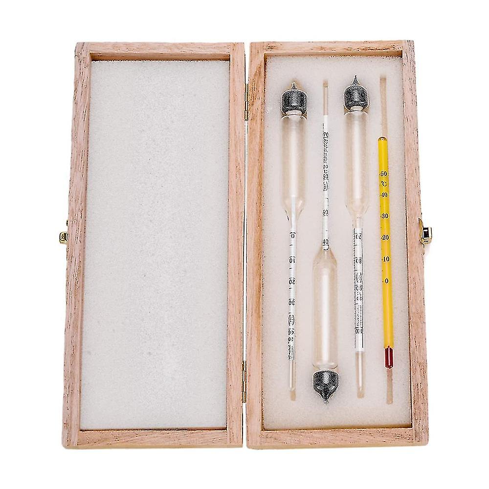 Hydrometer Alcohol Meter Wooden Box Set