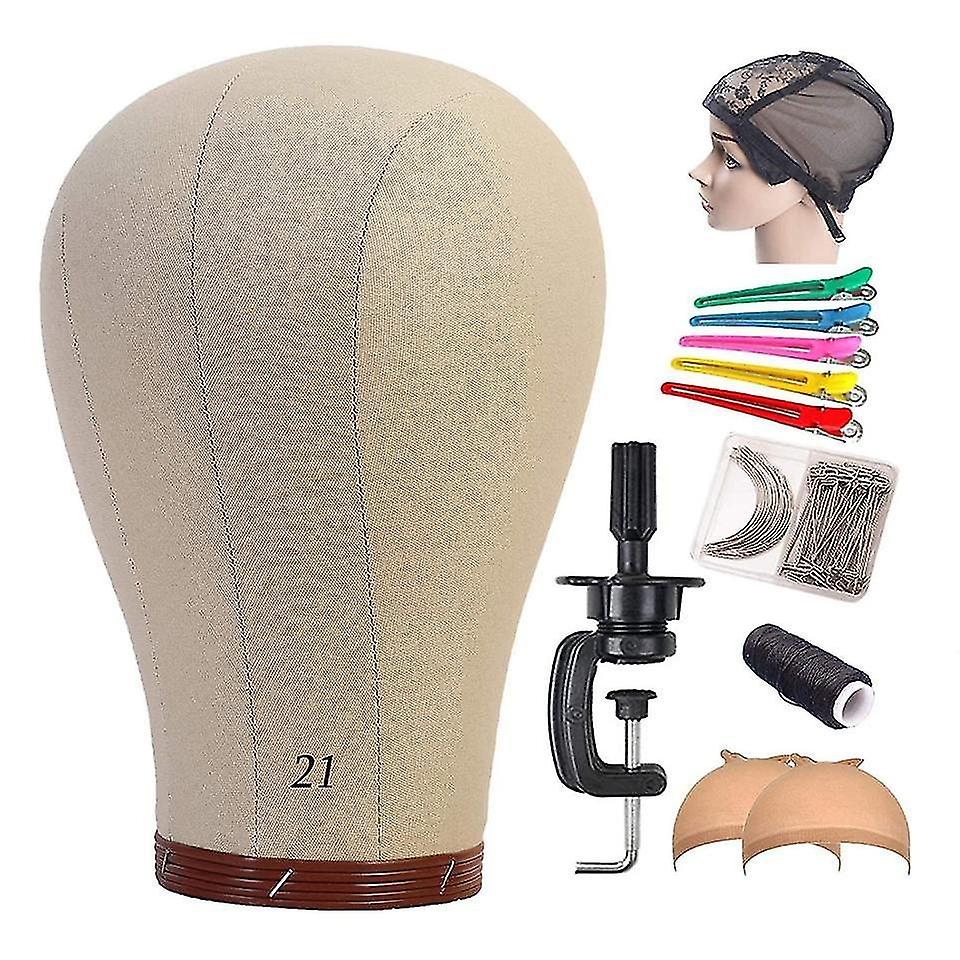 Canvas cork wig block manikin head,