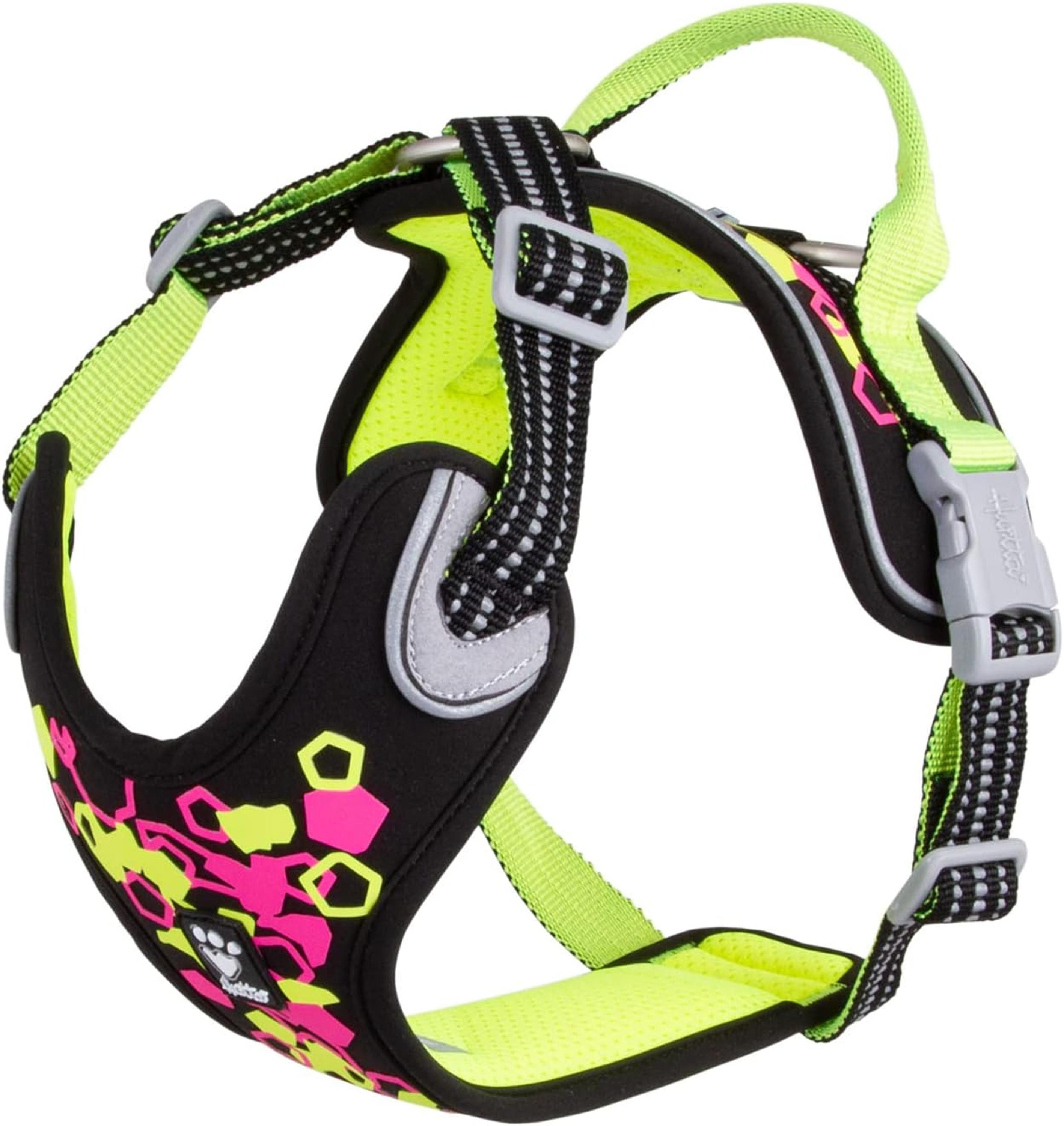 Hurtta Weekend Warrior Neon Harness Licorice 100-120cm