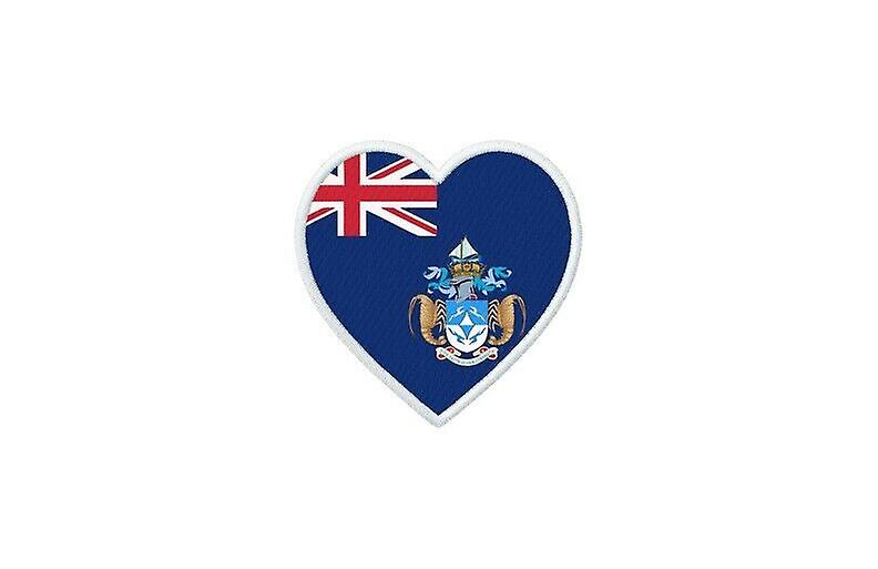 Patch badge ecusson prints thermocollant heart flag SH tristan cunha