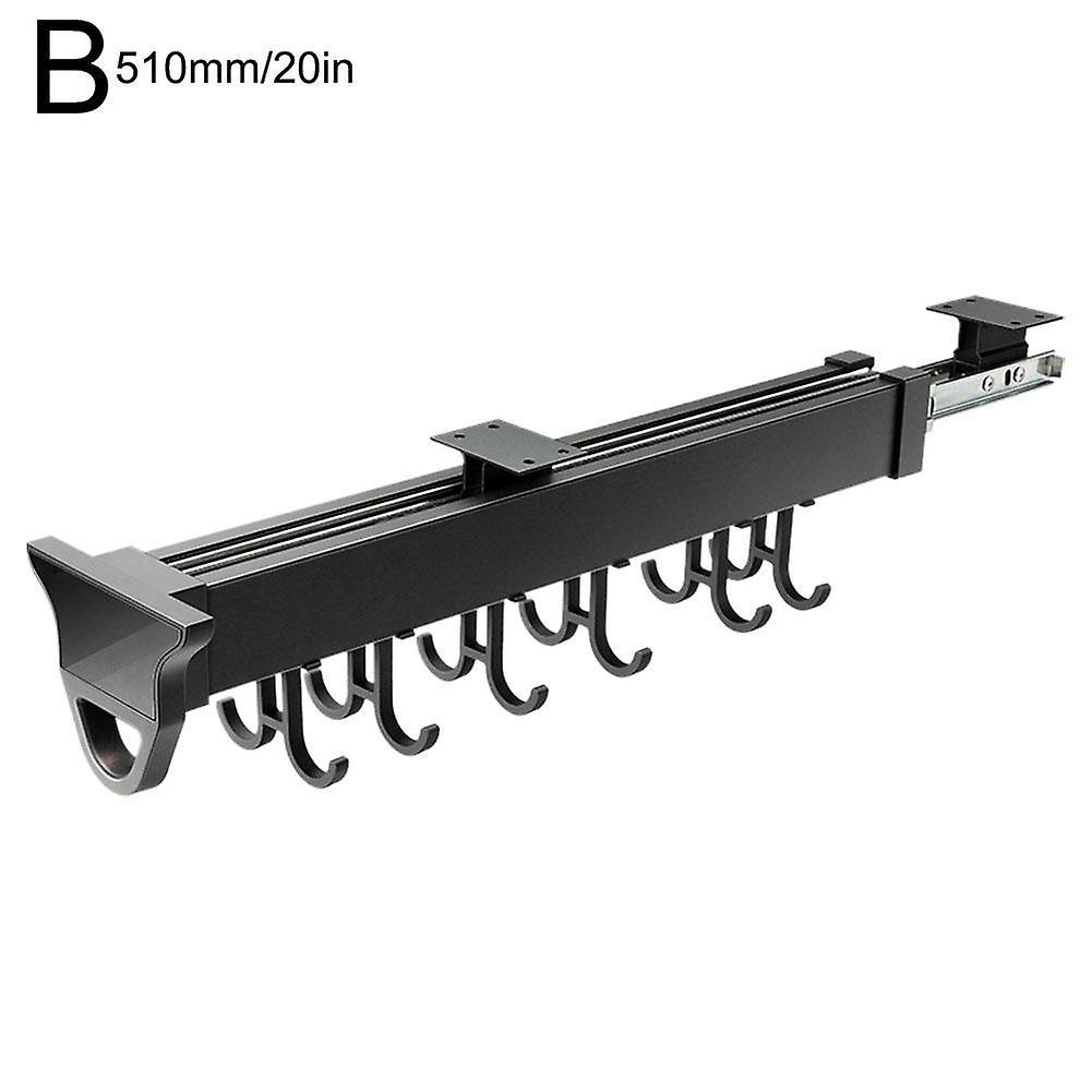 Aluminium Alloy Pull Out Pot Rack Organizer Expandable Sliding Hooks for Kitchen Cabinet Wardrobe Space Saving Storage Solution
