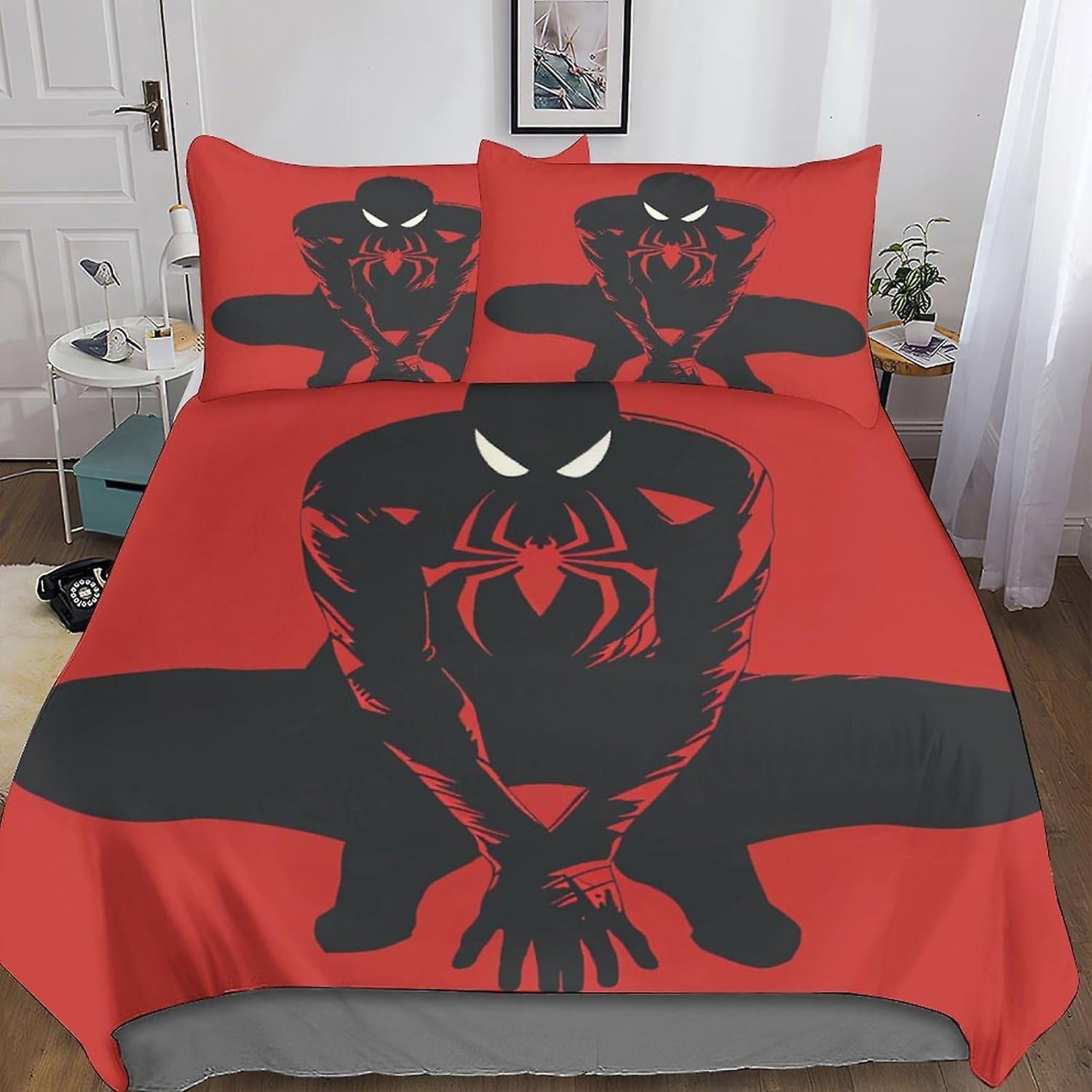 DSJackson Spider-Man 3-piece Duvet Cover 3D Printed Movies Film Quilt Cover Bedding Set with Microfiber with Hidden Zipper Closure with Pillowcases fo