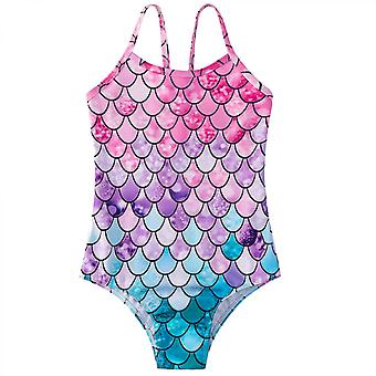 Veeki Girls One Piece Swimsuits Bathing Suits for Kids Cross Back Swimwear Beach Summer Swim Suits for 3-10 Years,100cm YY-186