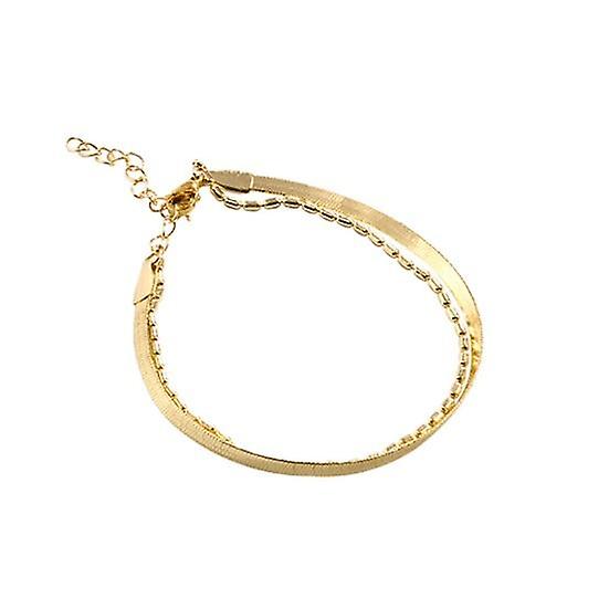 Women Bracelet Double-layer Stackable Snake Bone Solid Color Cold Style Adjustable Lobster Clip Lightweight Lady Party Club Daily Bracelet