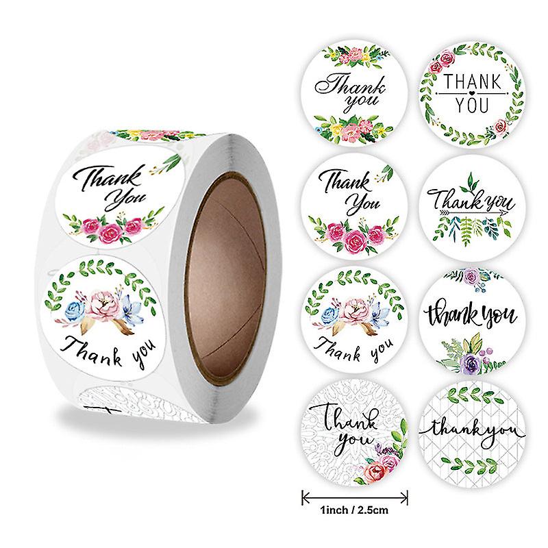 2X500pcs Christmas Xmas Rich Flowers Bloom Thank You Envelope Sticker Decorative Label