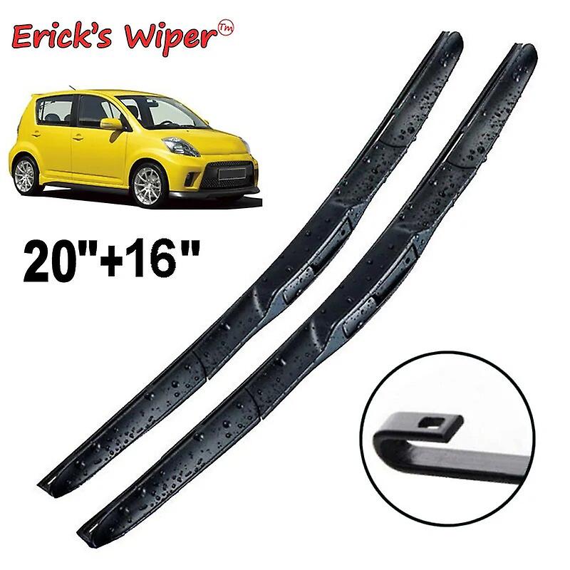 Wiper Front Wiper Blades For Daihatsu Sirion Mk2 2005 - 2012 Windshield Windscreen Clean Window Car Rain Brushes 20"+16"