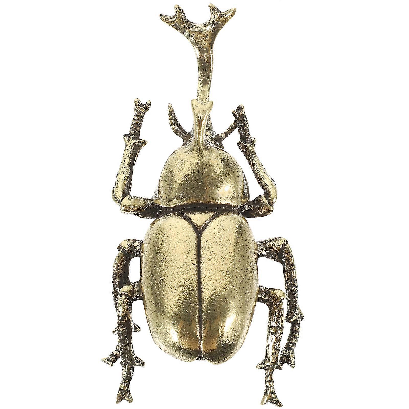 Solid Brass Decor Simulation Beetle Decorations Brass Beetle Miniature Insect Figurine