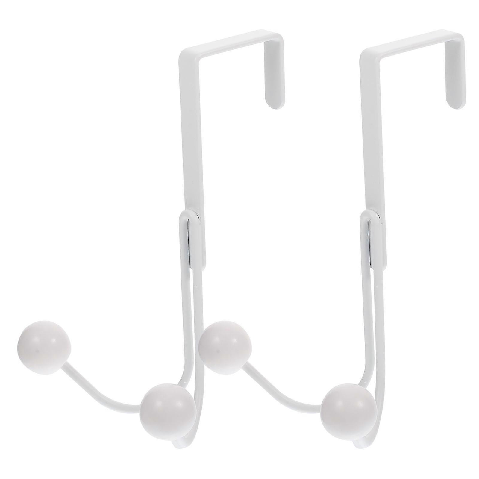 2 Pcs Wall Mounted Hooks Double Hooks Door Hanger The Door Hook Door Hooks Towels Cabinet Single Hanger Overdoor Organizers