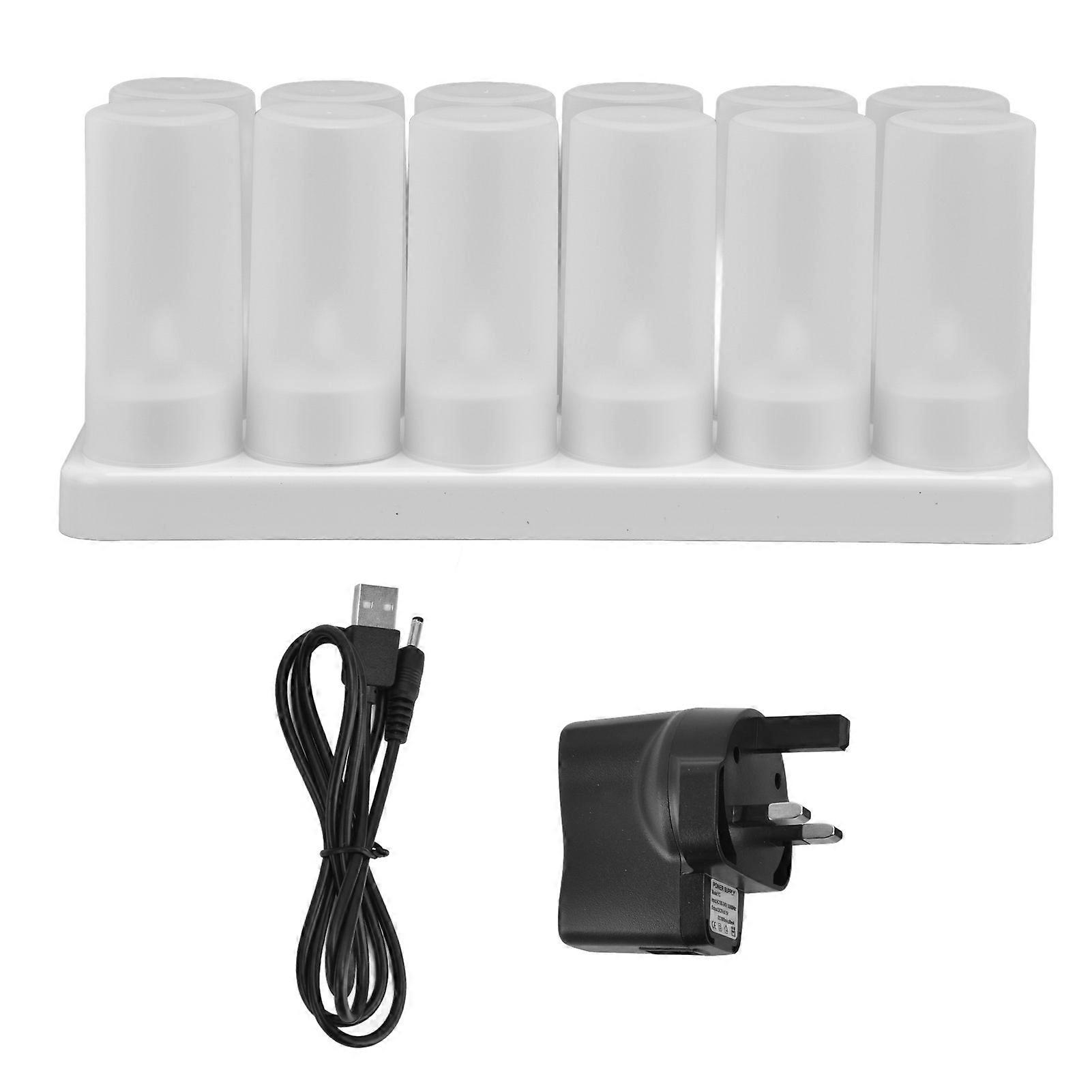 100240v Rechargeable Tealight Candle Lamp Reusable Flameless Cordless Led Candles Lightsuk Plug