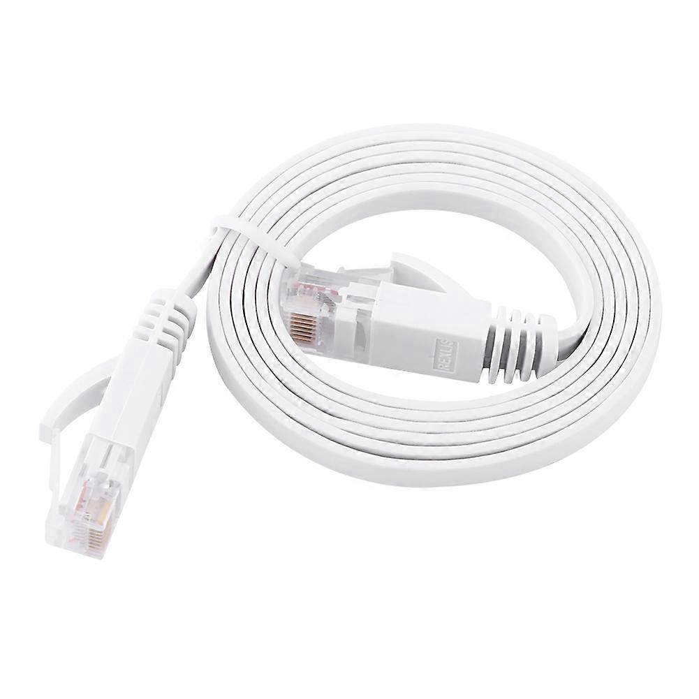 RJ45 CAT6 Ethernet Network Flat LAN Cable UTP Patch Router Cables 1000M White 1meter
