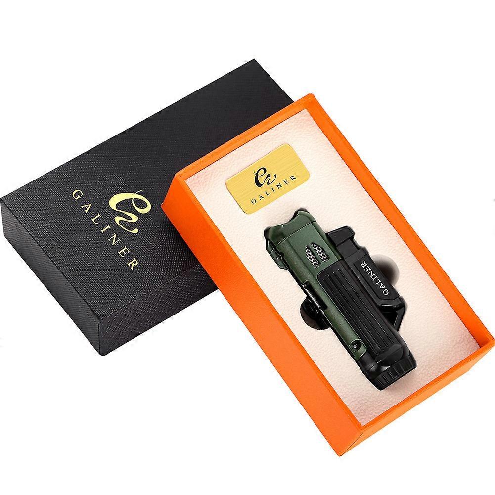 Cigar Lighter Windproof Straight Inflatable Lighter Metal With Cigar Drill Multi-Function Igniter Lc-197