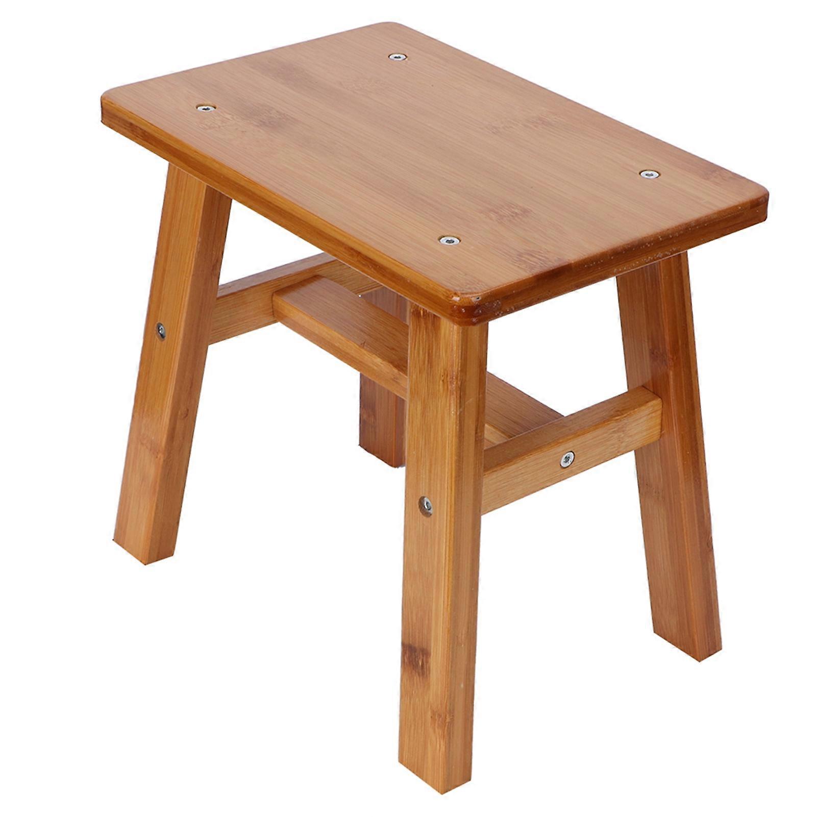 Multipurpose Small Bamboo Stool Low Stool Children Bench for Home Living Room SuppliesS Rectangle