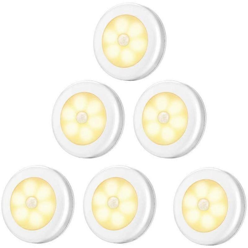 Barsinfi Closet Lamp/LED Cabinet,6pcs Lamps Wardrobe Night light,LED Lighting Motion Detector,(Battery Powered) White Warm Light