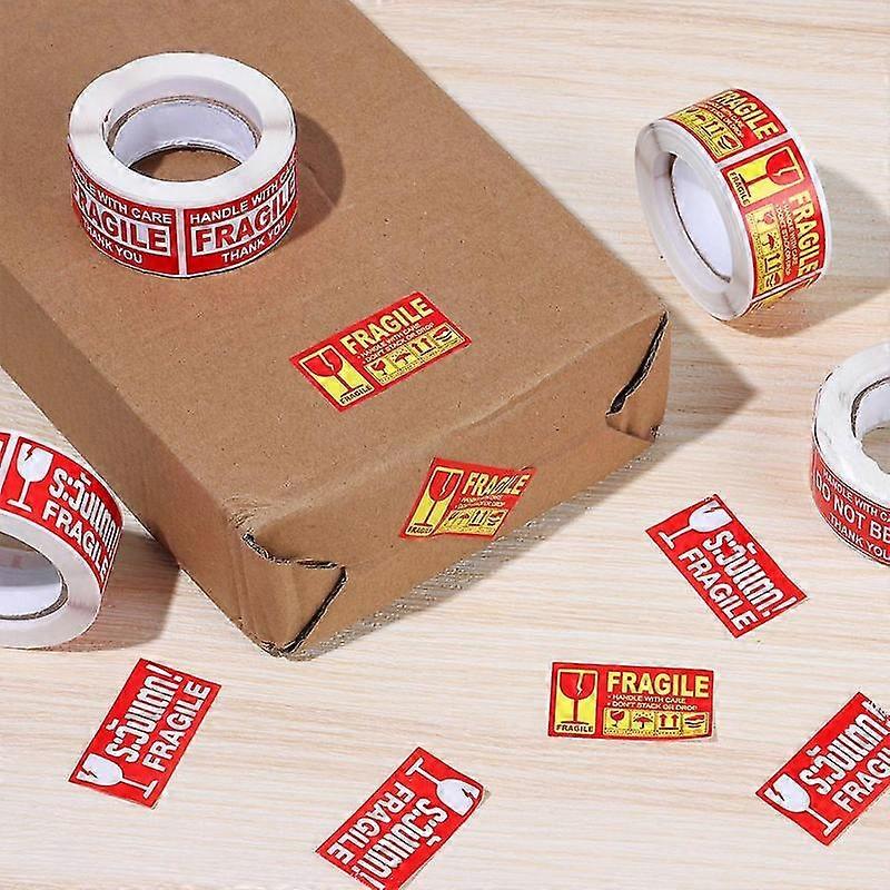 Barsinfi 250pcs/roll Useful Fragile Warning Sticker Adhesive Special Tag Handle With Care
