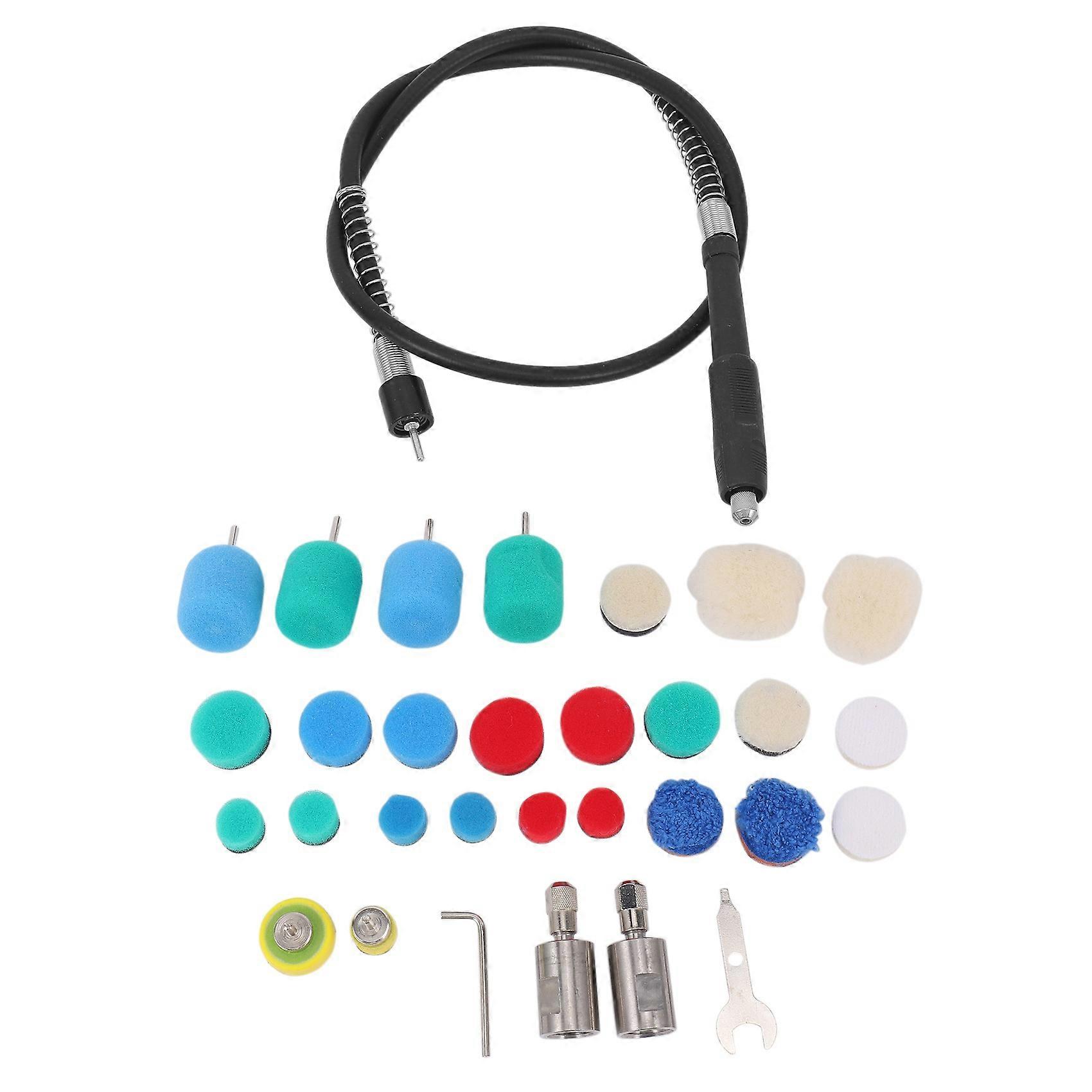 Mini Detail Polisher Shaft, Car Foam Drill Polishing Pad Kit with 5/8Inch&M14 Thread, for Rotary To