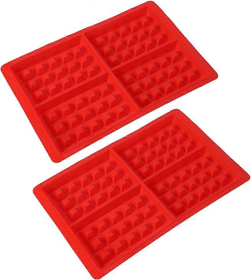 2PCS Form cake shape, waffle shape silicone, cake shape ice cube bread shape, 28*18.4*1.5cm