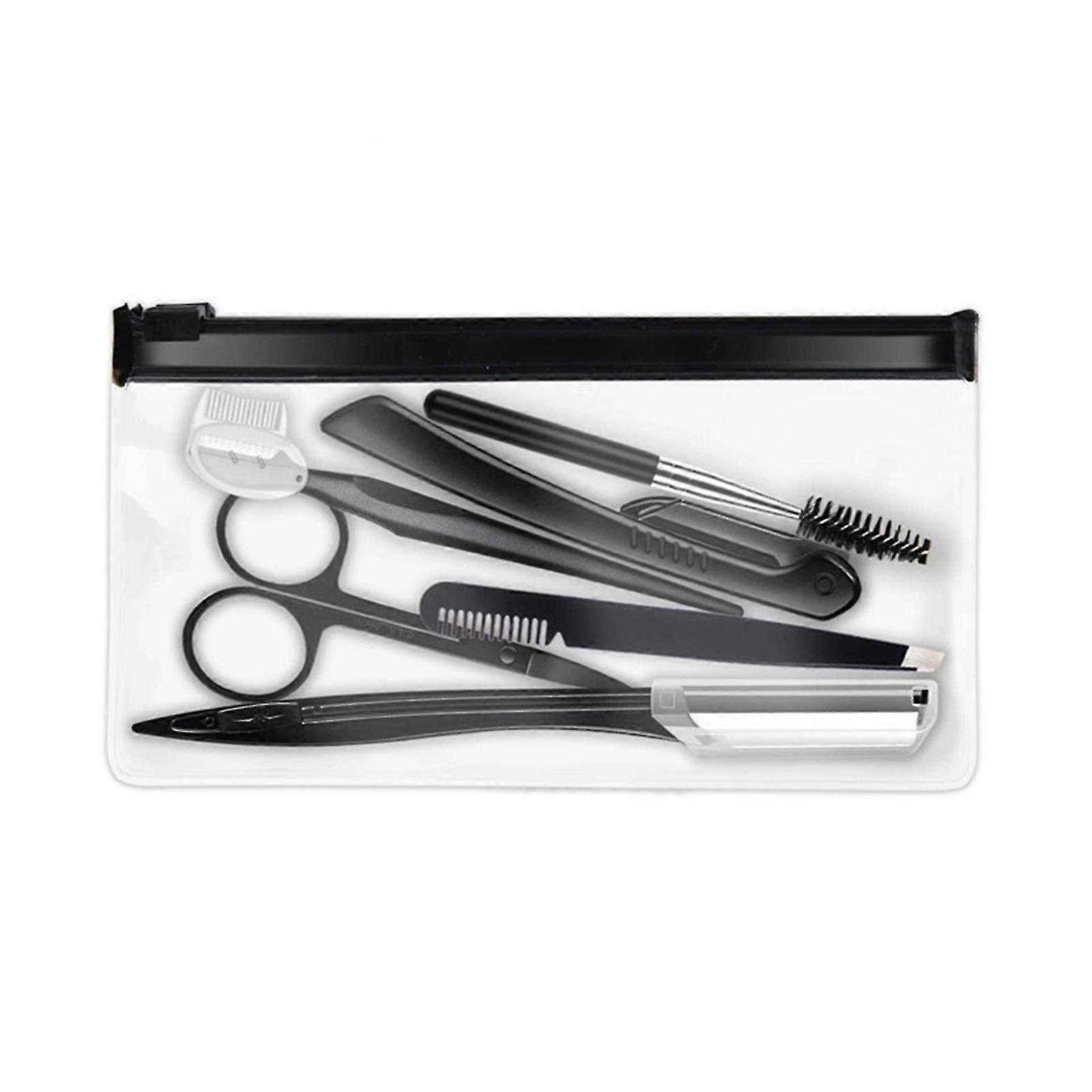 Ciseaux à sourcils Outil de coupe Set Sourcils Grattage des sourcils Peigne à sourcils Clip pour enlever divers poils