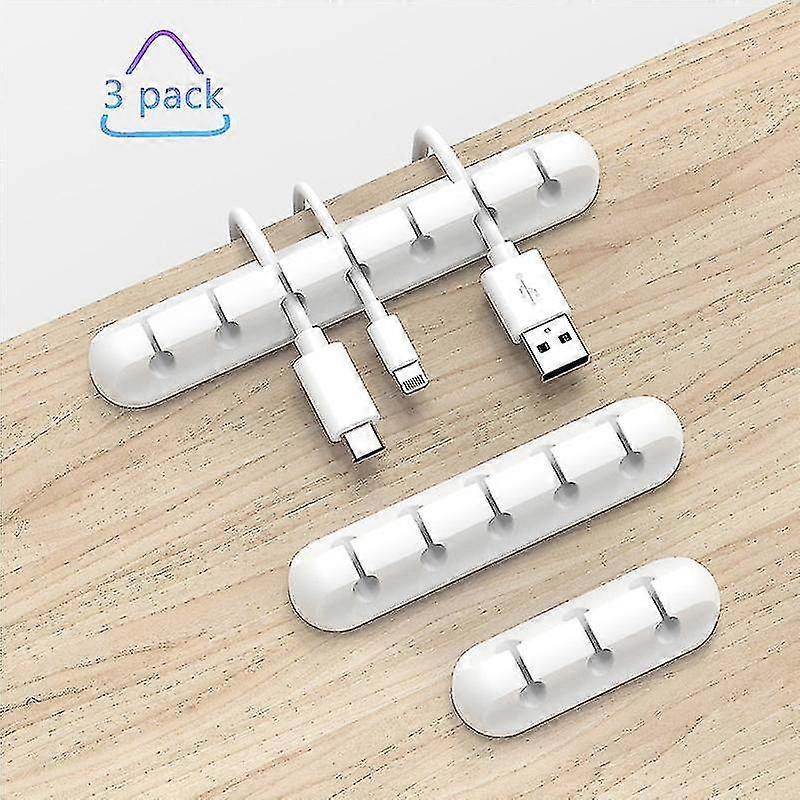 White Cable Holder Cable Clamps Cable Management, 3 Pack Cable Clips Cable Management Cable Organizer Cable Management For