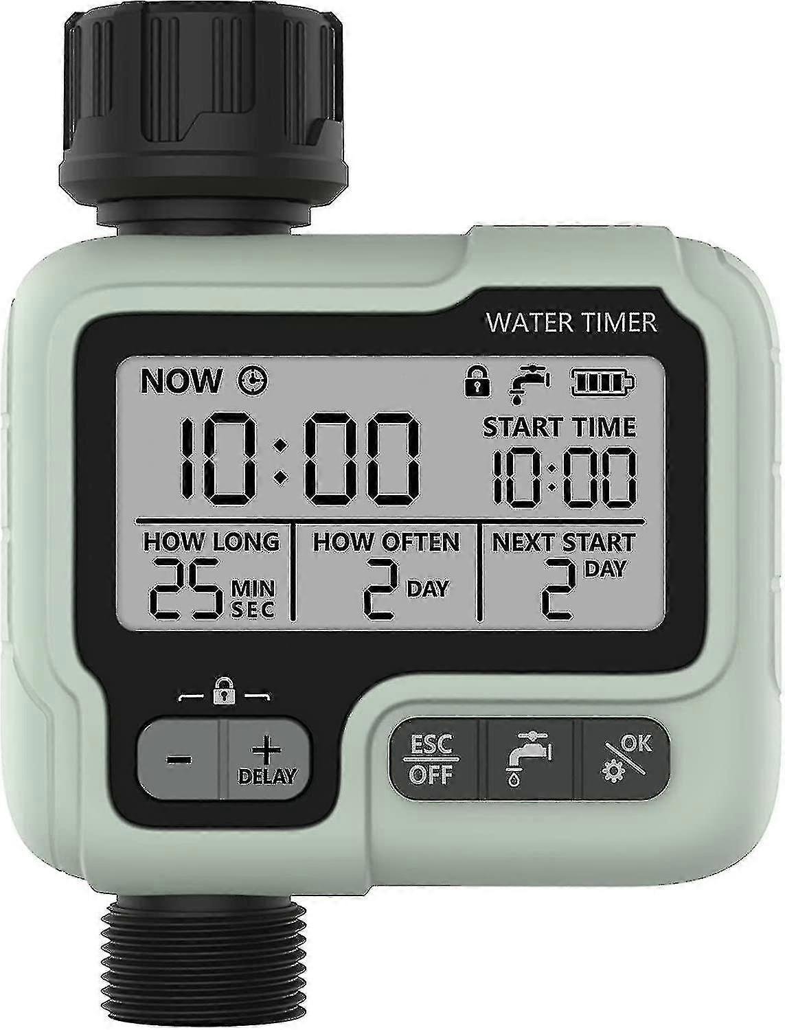 Water Timer Irrigation Timer Ipx5 Waterproof Manual Automatic Sprinkler With Large Lcd Display Easy Installation-Good