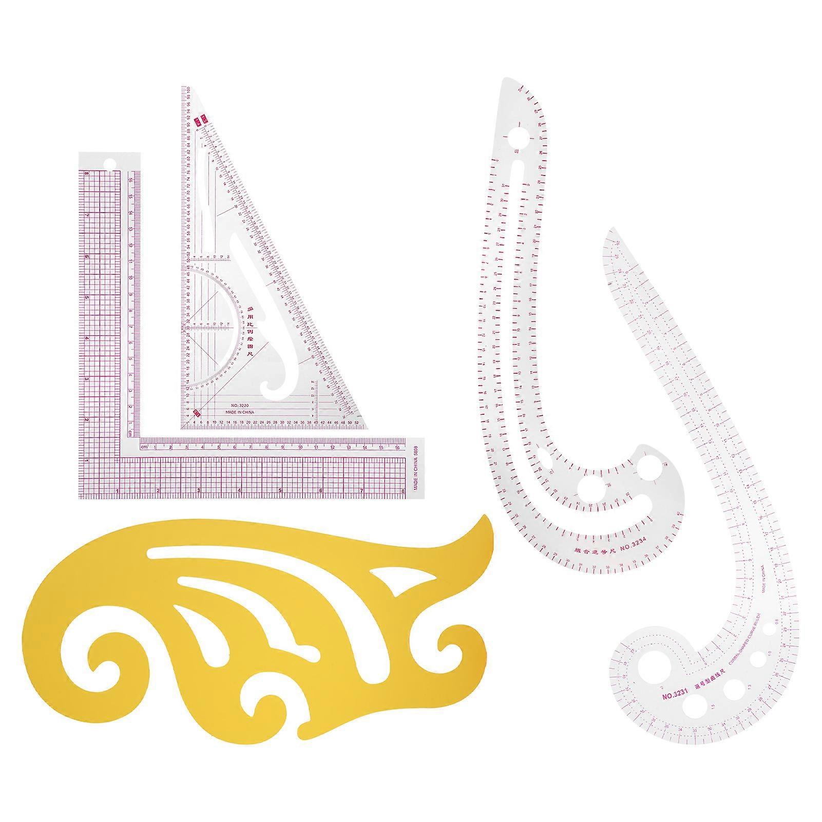 5Pcs Curve Ruler MultiFunction Plastic Vary Form Sewing Grading Proofing Clothing Tool