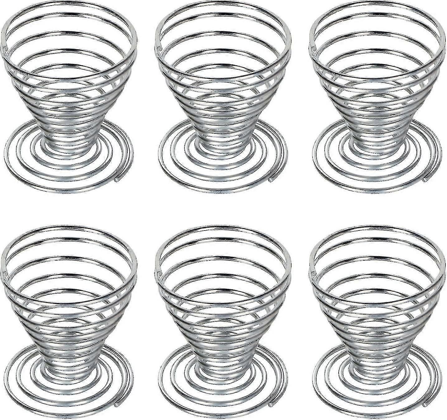 6 x edelstahl eierbecher stahldraht spiralfeder