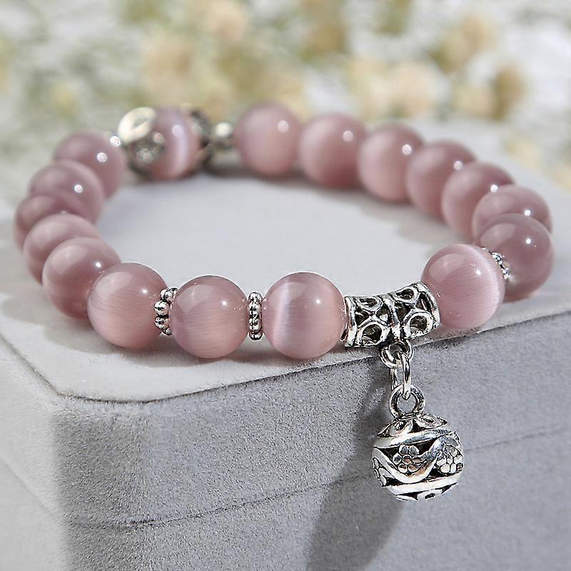 Bracelet Natural Crystal Opal Beaded Single Circle Transfer Ball Retro Jewelry for Men and