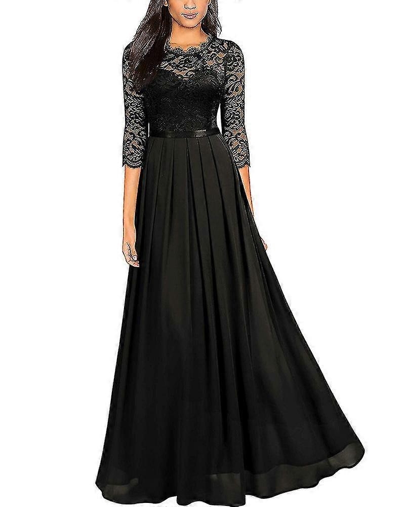 أنيقة الرباط طويلة الأزهار 3/4 الأكمام حزب اللباس