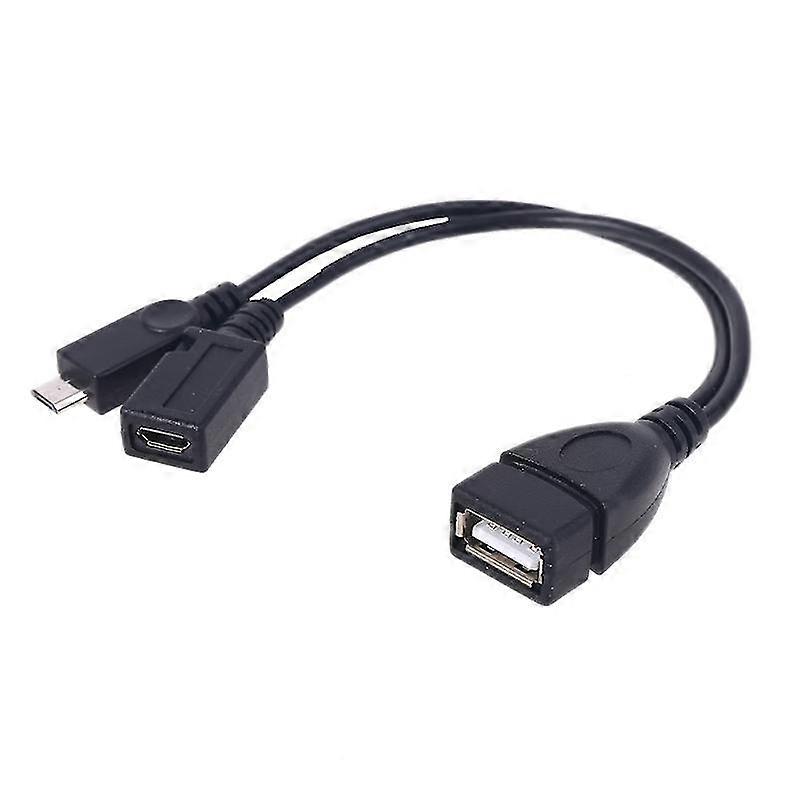 2 In 1 Otg Cable For Tv Stick With Power Cord Usb Type A Female To Micro Usb