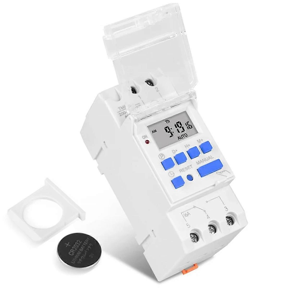 Interruttore temporizzatore digitale programmabile Relè Timer Control AC 220V 16A Montaggio su guida DIN TM919A Timer Switch