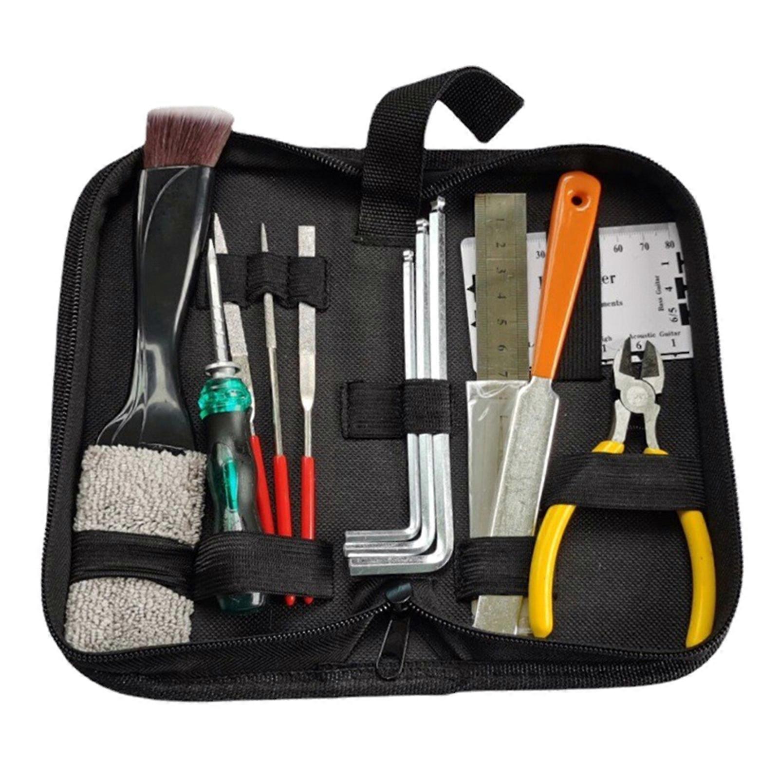 15 Pcs Guitar Maintenance Repair Tool Kit Tools String Organizer String Action