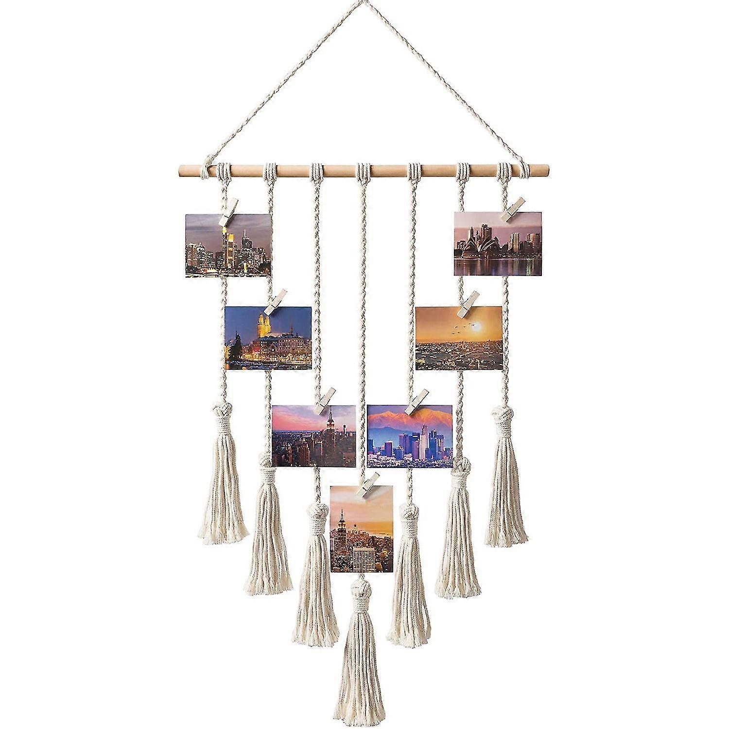 Wall Hanging Photo Display Multiple Collage Frame Boho Home Decor
