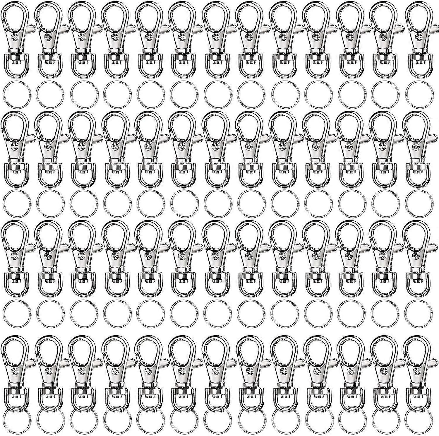 120pcs Key Chain Hoopkeyring, Leobro 60pcs Metal Lobster Claw Clasp Swivel