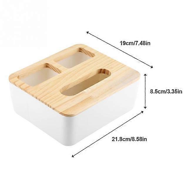Caja de tejido plástico de cubierta de madera de bambú extraíble