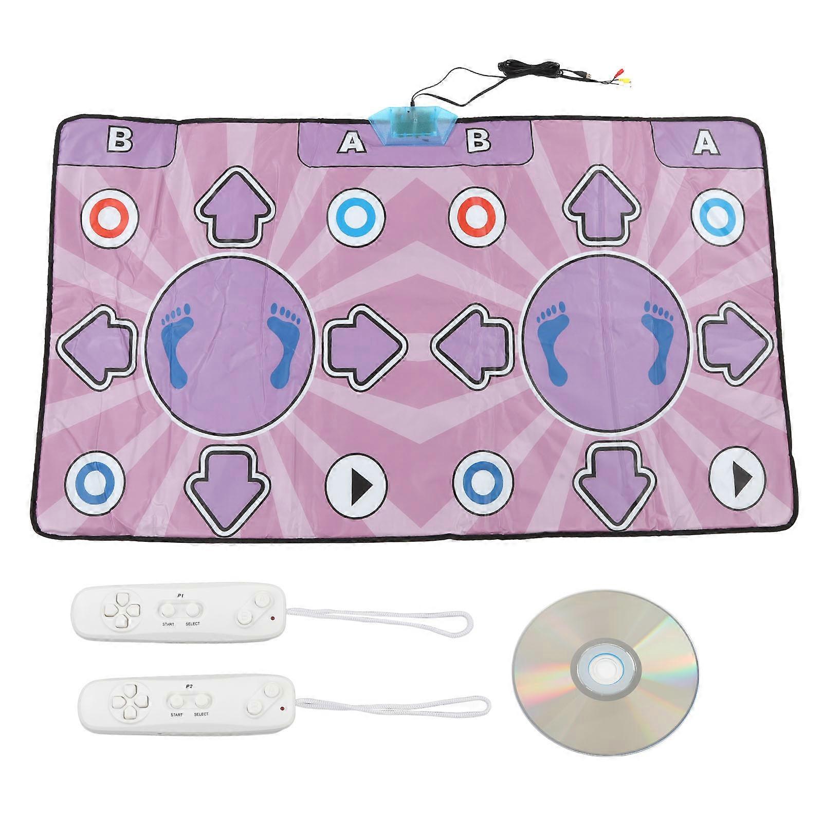 Double Dance Mat High Sensitivity Improve Coordination Electronic Dancing Pad with AV USB Interface English